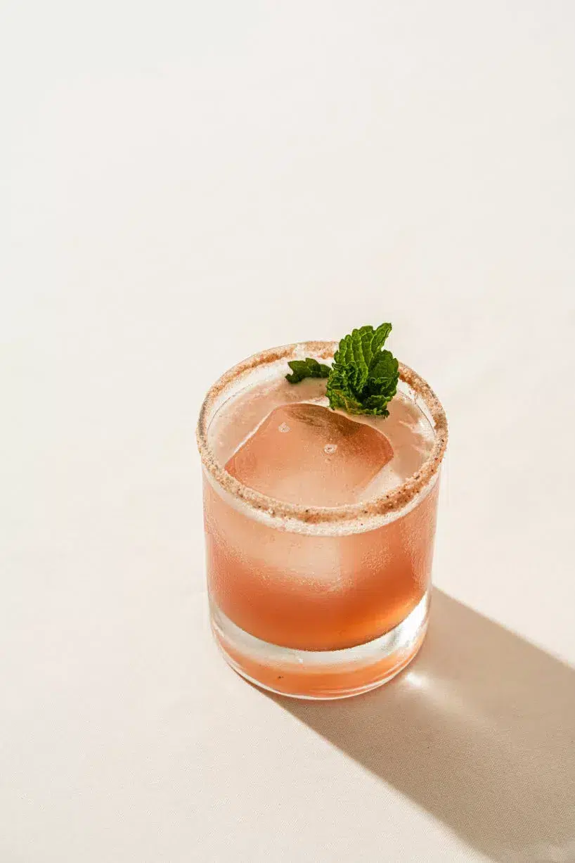 A glass of Rose Margarita