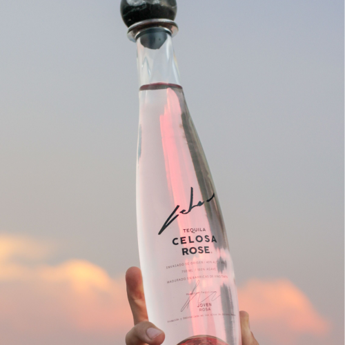 A bottle of Celosa Tequila showcasing its premium quality.